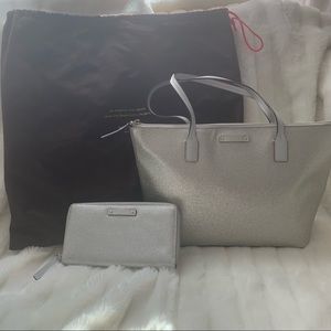 Kate Spade New York Haven Lane Hani Glitter Zip Tote and Wallet